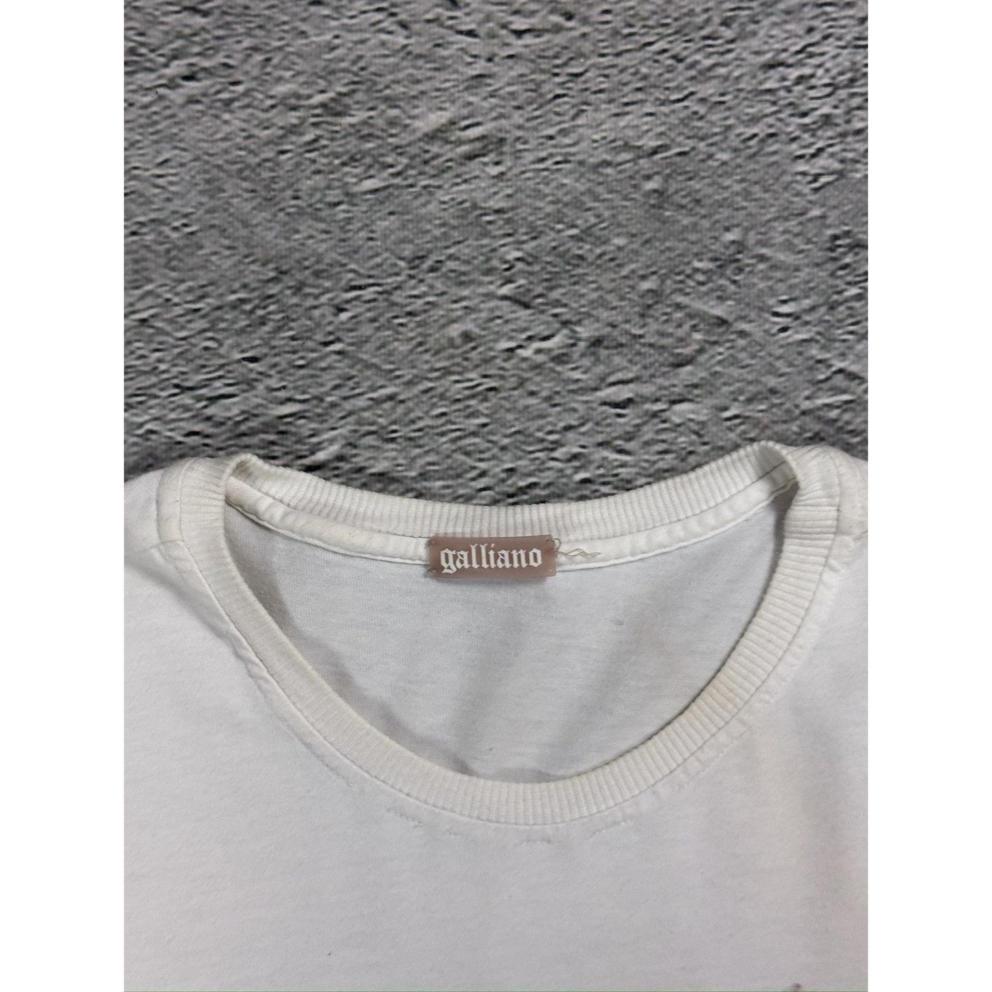 Galliano t-shirt white big logo women floral