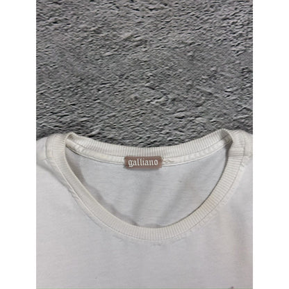 Galliano t-shirt white big logo women floral