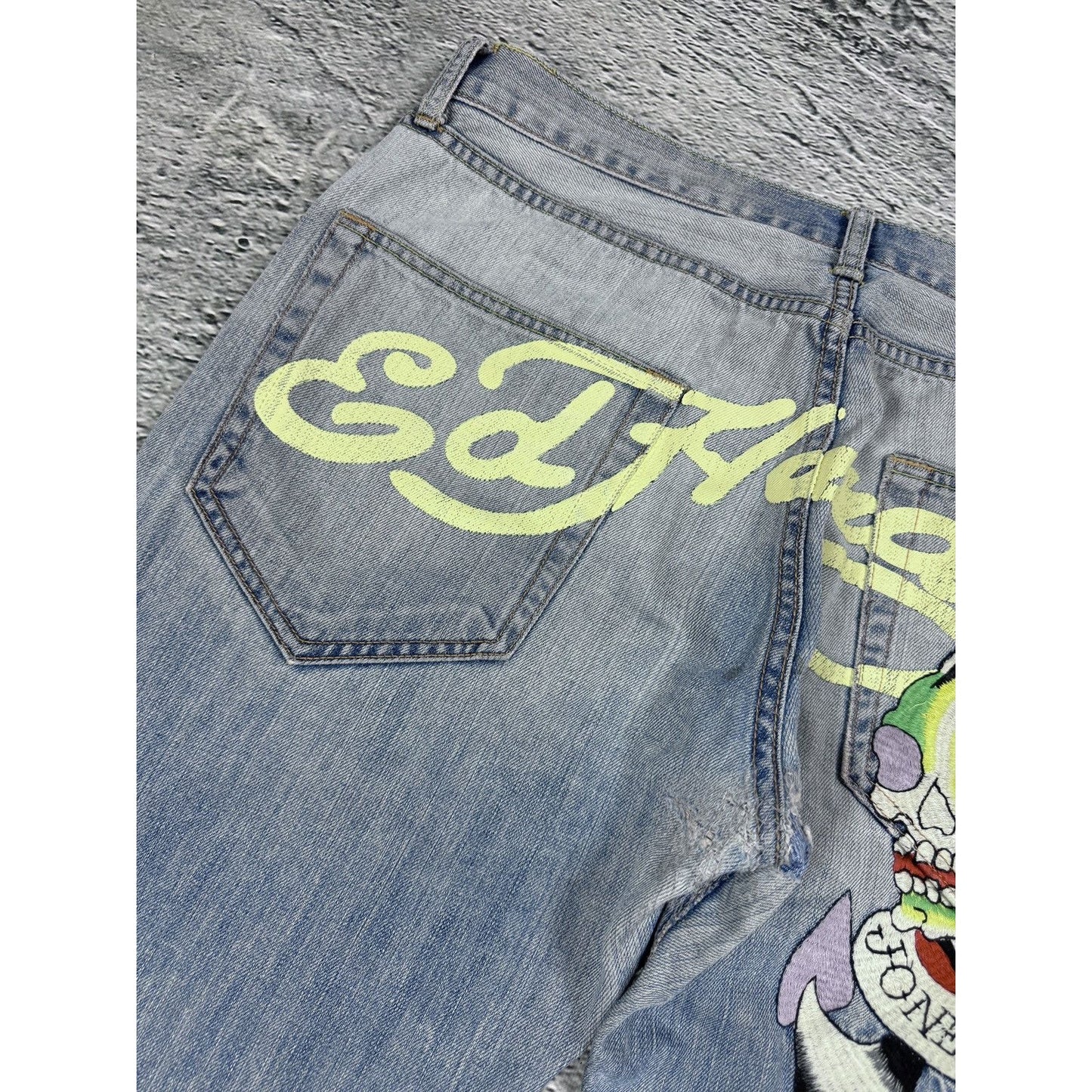 Ed Hardy Christian Audigier vintage jeans big logo pants