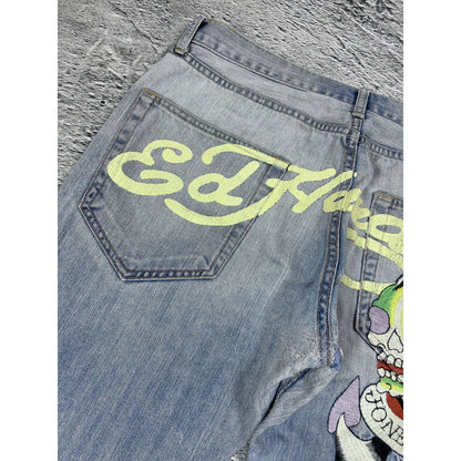 Ed Hardy Christian Audigier vintage jeans big logo pants