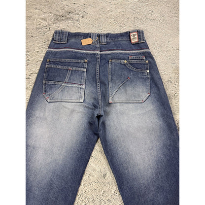 Pelle Pelle vintage stone washed blue jeans Y2K baggy denim