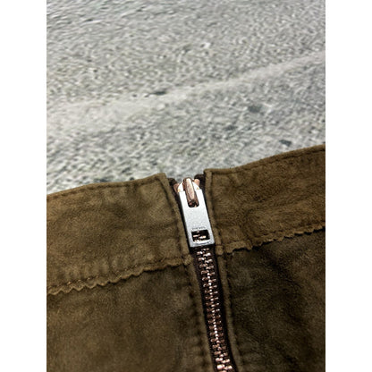 Diesel leather mini skirt goatskin brown Y2K avantgarde