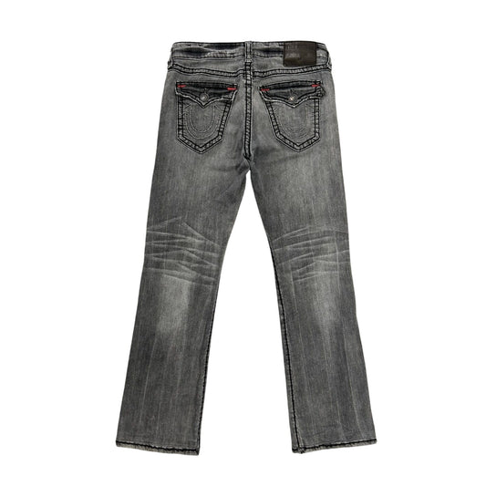 True Religion jeans grey black stitching Ricky Y2K