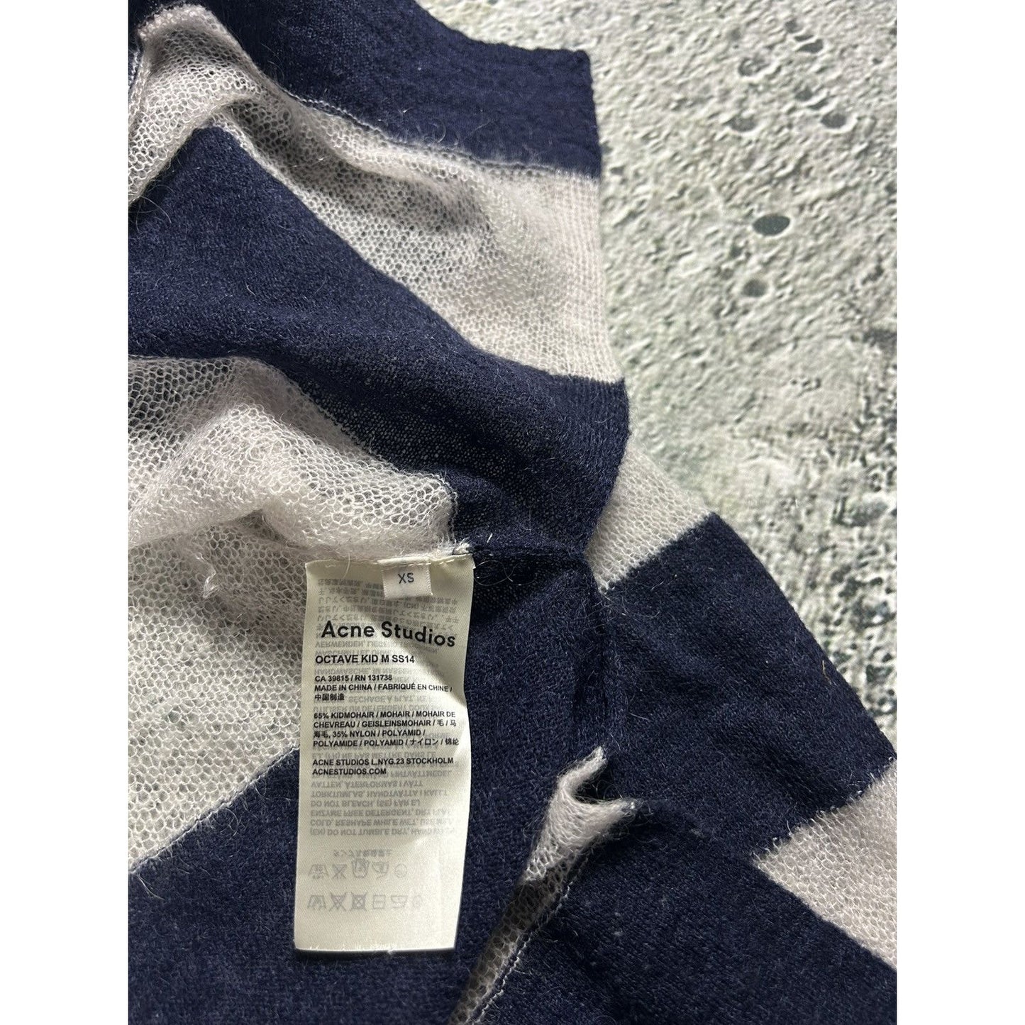 Acne Studios Mohair Sweater Octave SS14 Striped Navy White