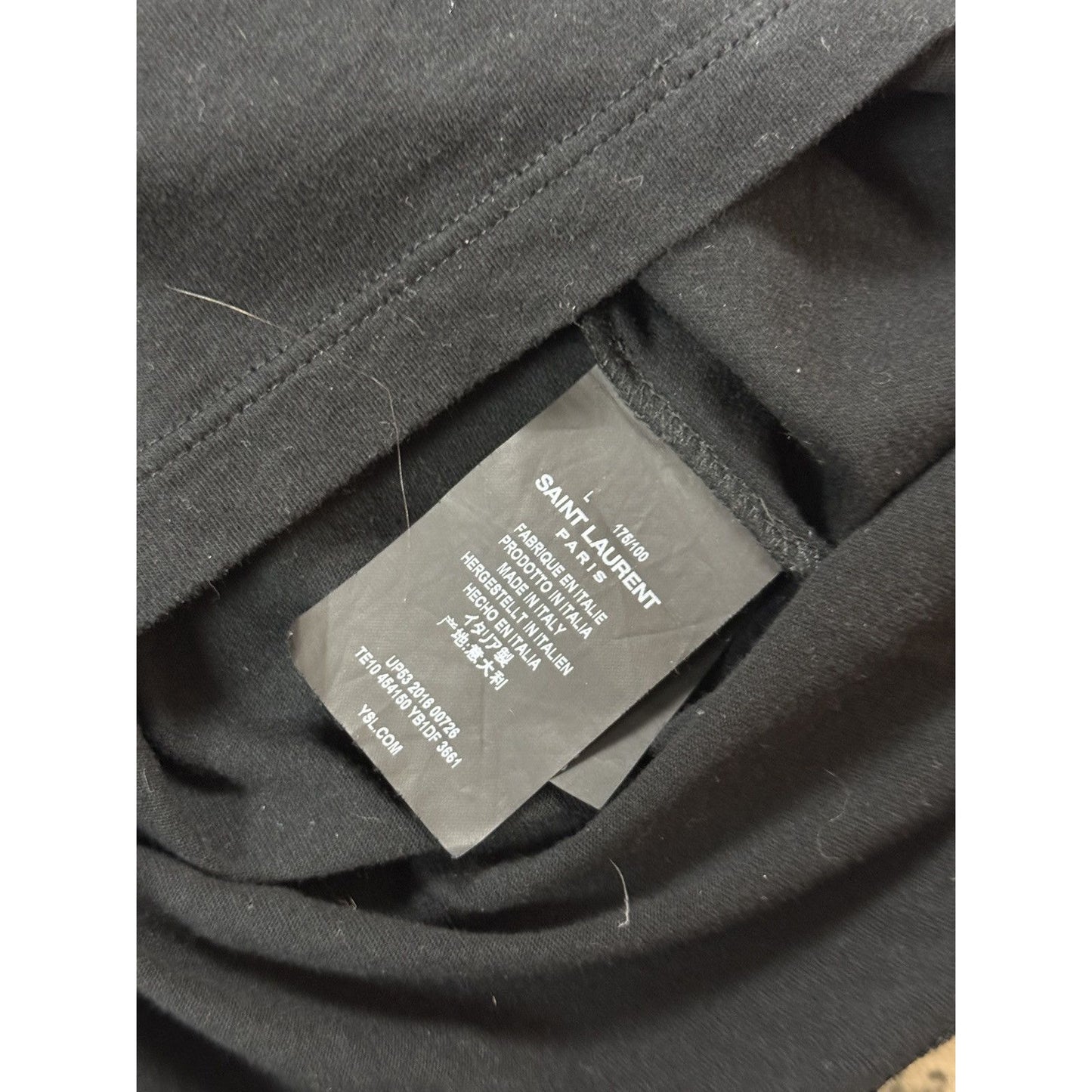 Saint Laurent Dino T-Shirt black SS17 Hedi Slimane fakemink