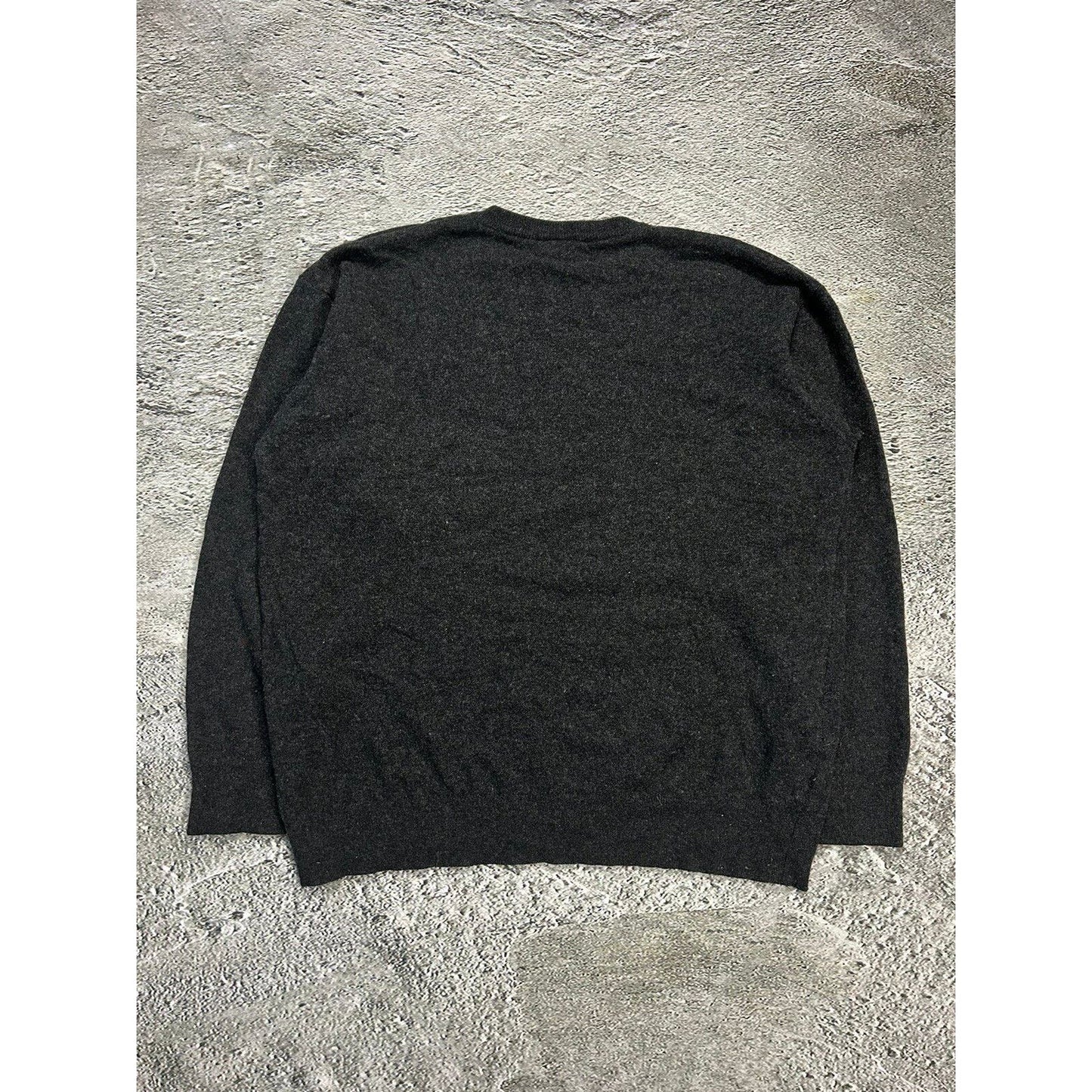 Lacoste sweater wool vintage dark grey small logo