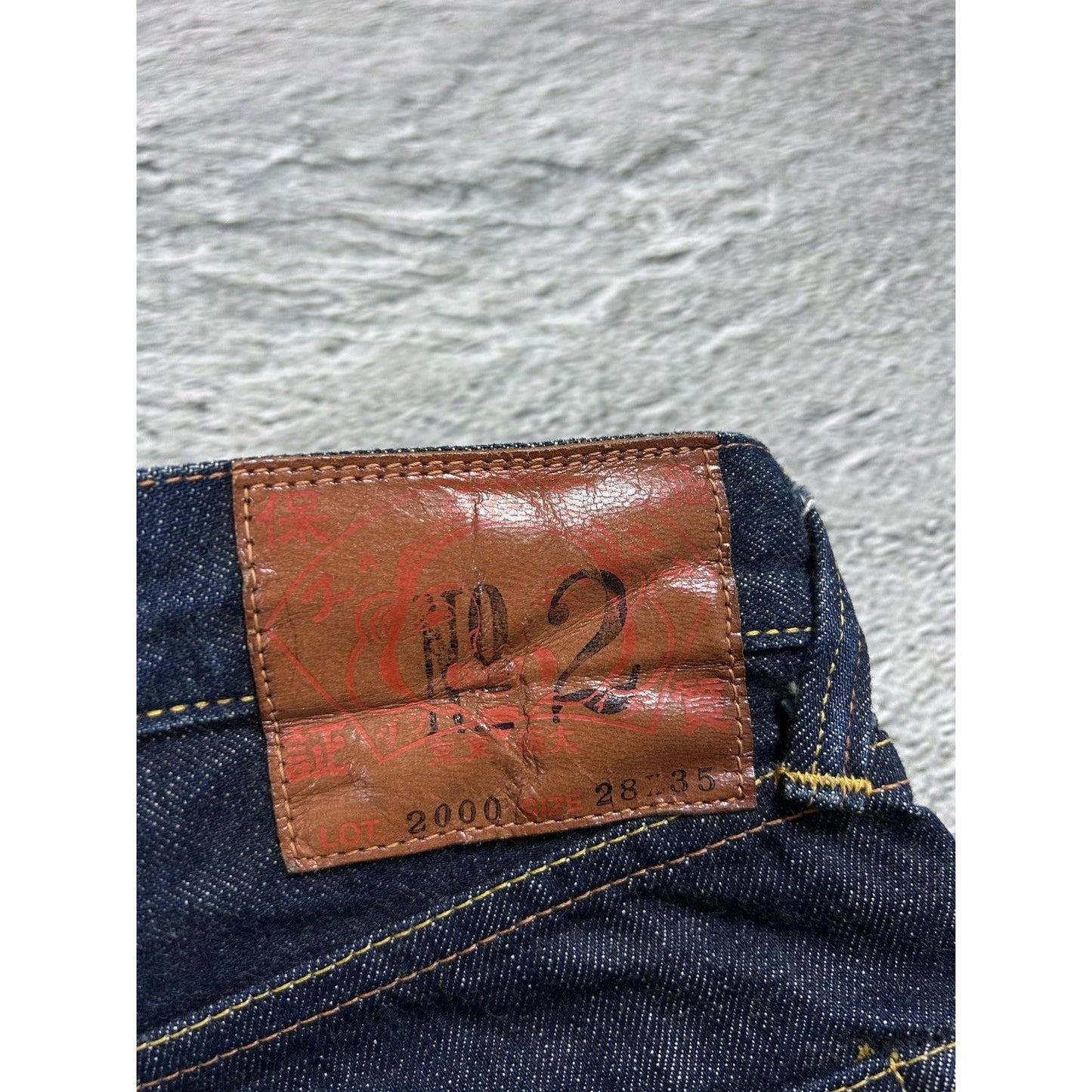 Evisu jeans vintage dark navy selvedge denim white seagull