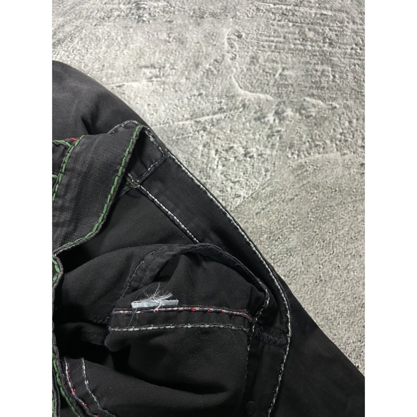 True Religion denim jacket trucker black green red