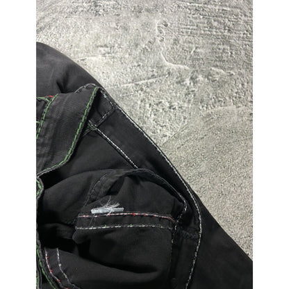True Religion denim jacket trucker black green red