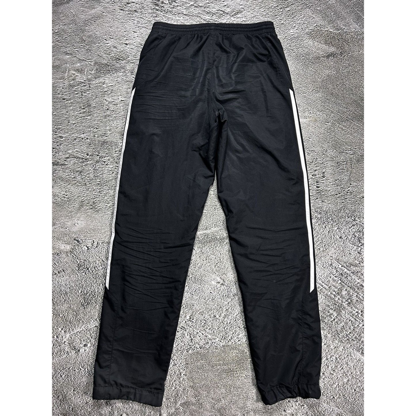 Adidas vintage black track pants small logo 2000s drill Y2K