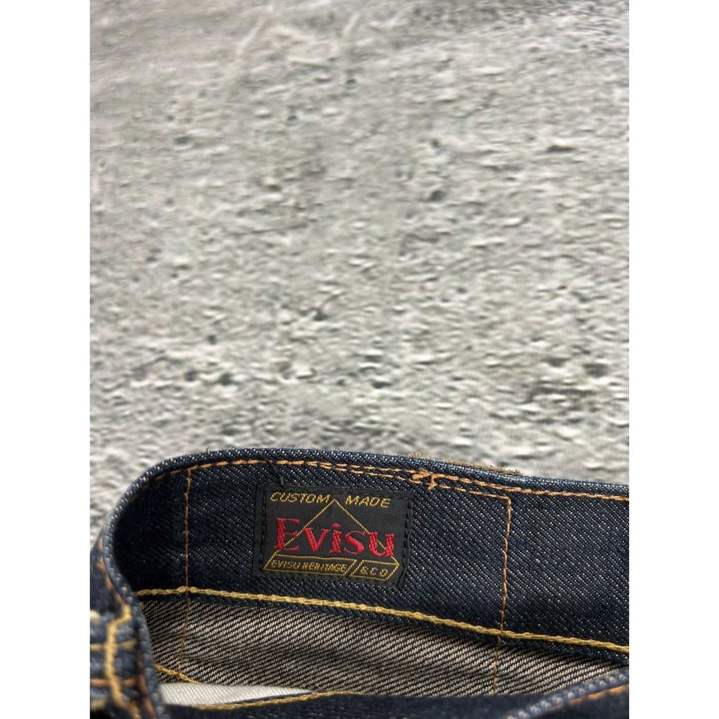 Evisu jeans daicock koi big logo embroidery selvedge denim