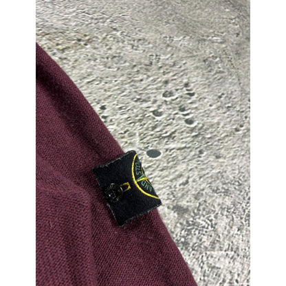 Stone island burgundy sweater knit