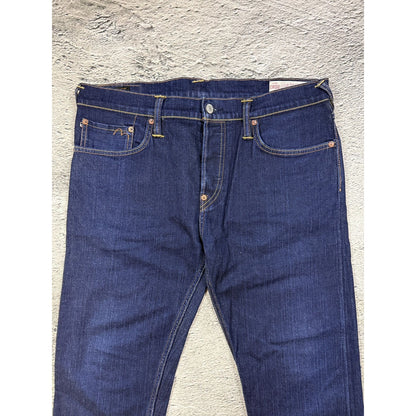 Evisu jeans daicock red big logo navy raw denim Selvedge