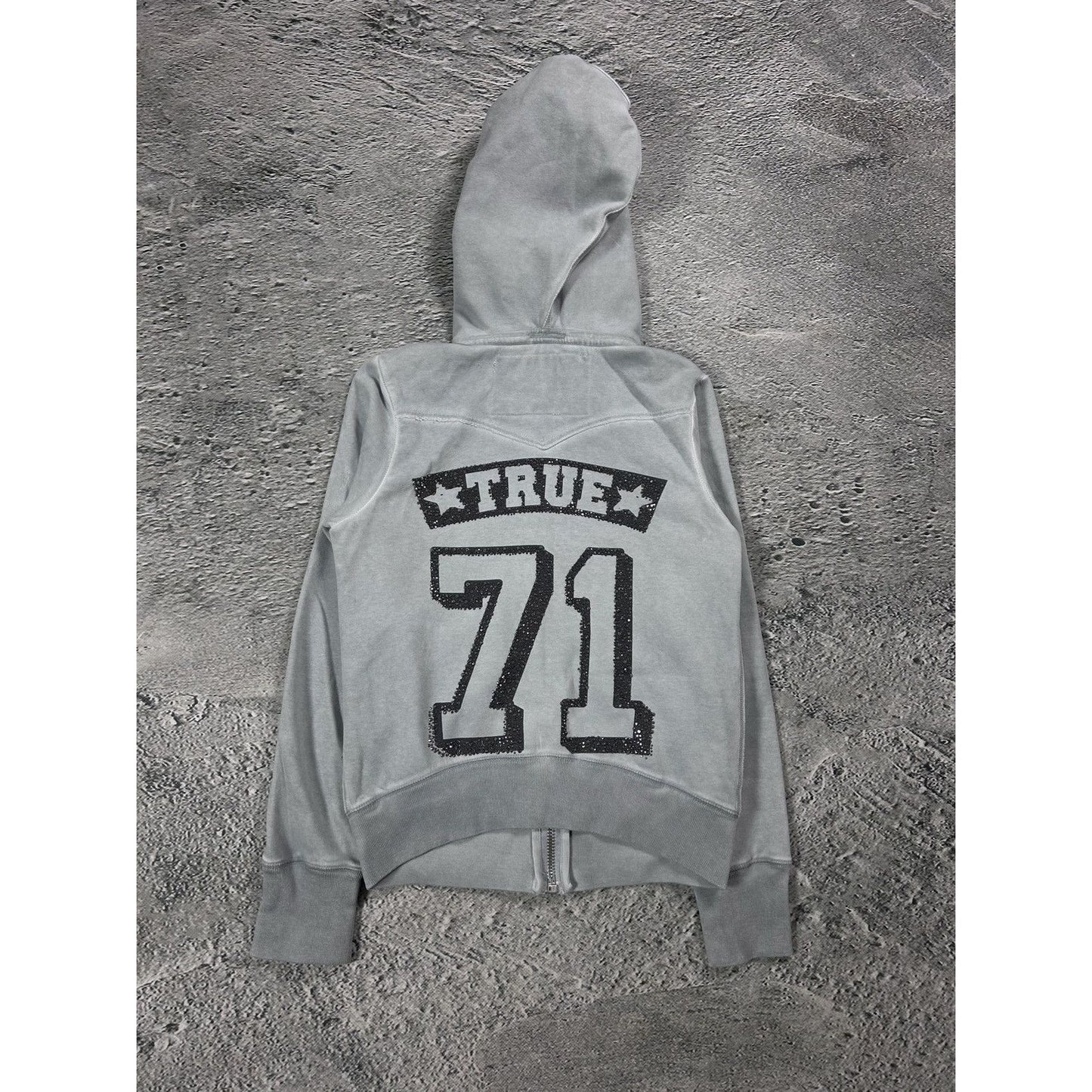 True Religion vintage zip hoodie grey gems 71 Y2K