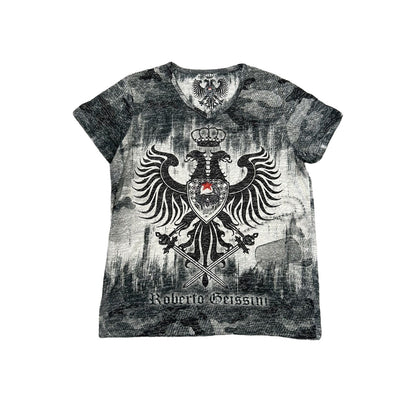 Roberto Geissini Vintage grey T-shirt Y2K Affliction style