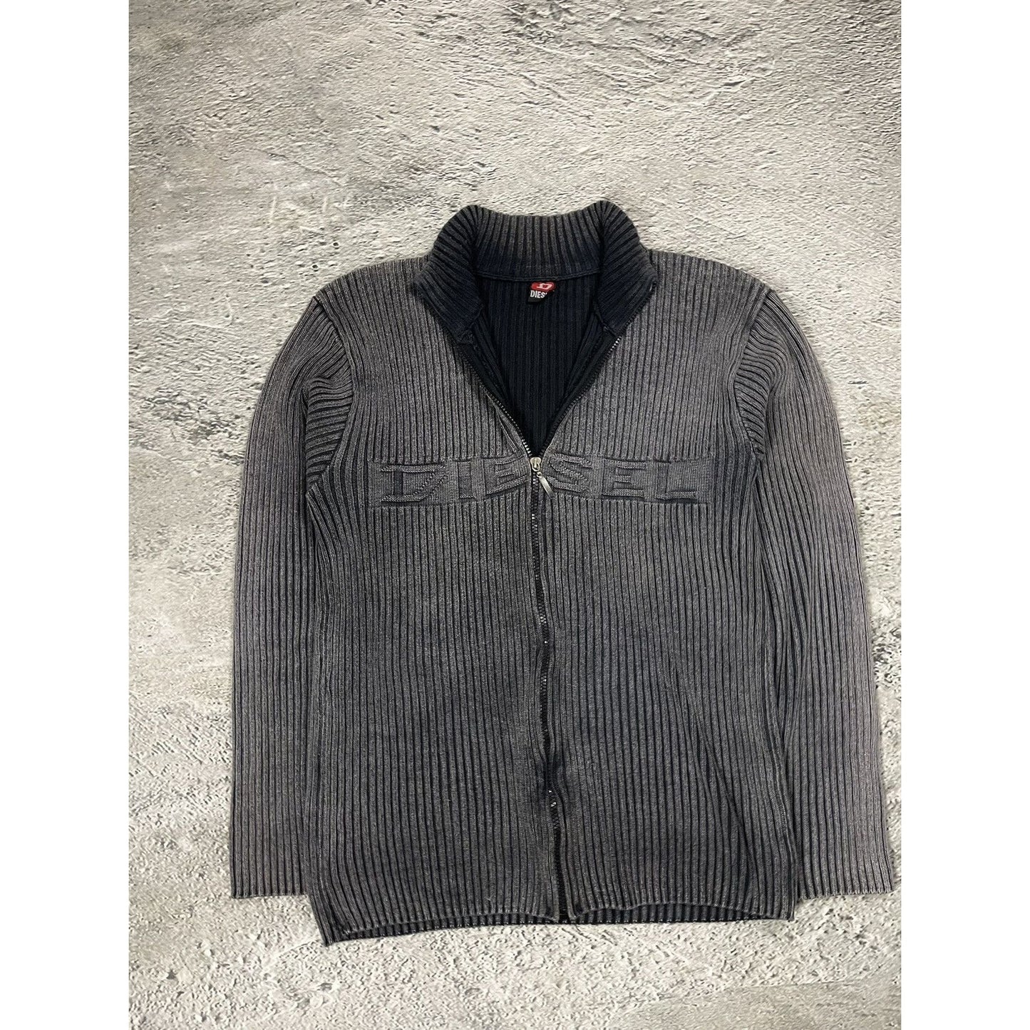 Diesel zip sweater grey vintage avant garde big logo