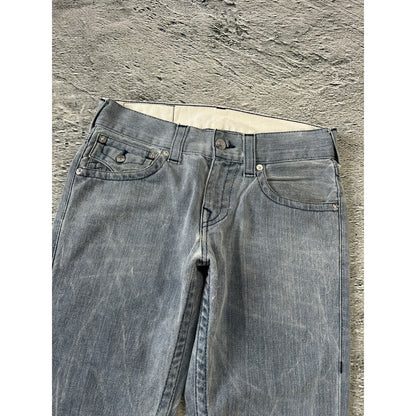 True Religion grey jeans contrast stitching Y2K straight