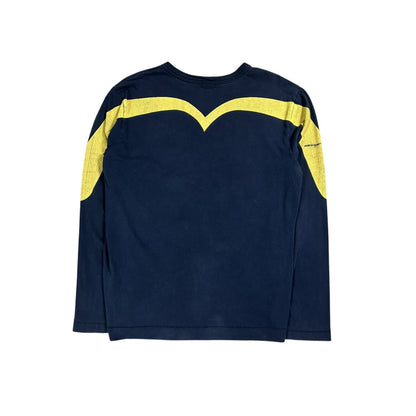 Evisu long sleeve big logo navy yellow daicock t-shirt