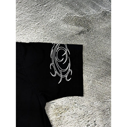 Fishbone Hawaiian Shirt black tribal vintage Y2K