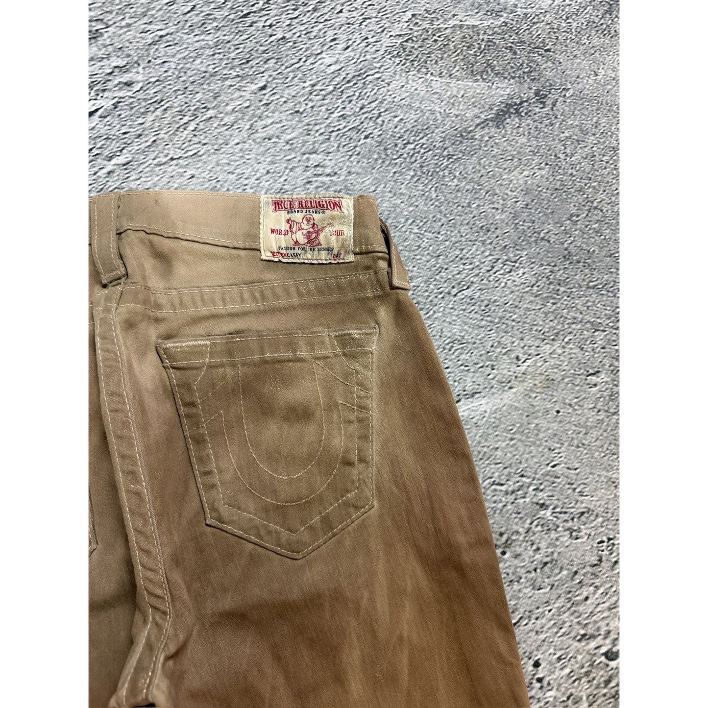 True Religion vintage gold jeans Y2K denim pants slim