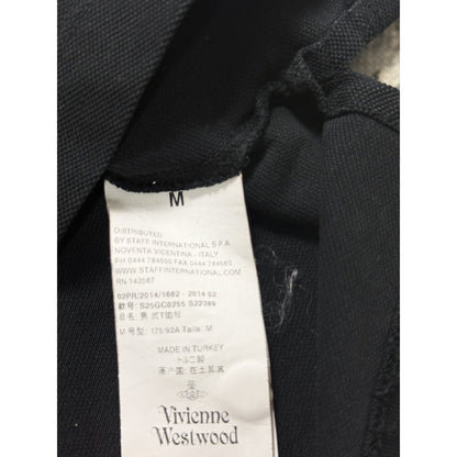 Vivienne Westwood black polo red stripe orb logo