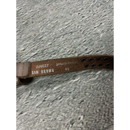 Vintage studded leather belt thin black silver Y2K swag