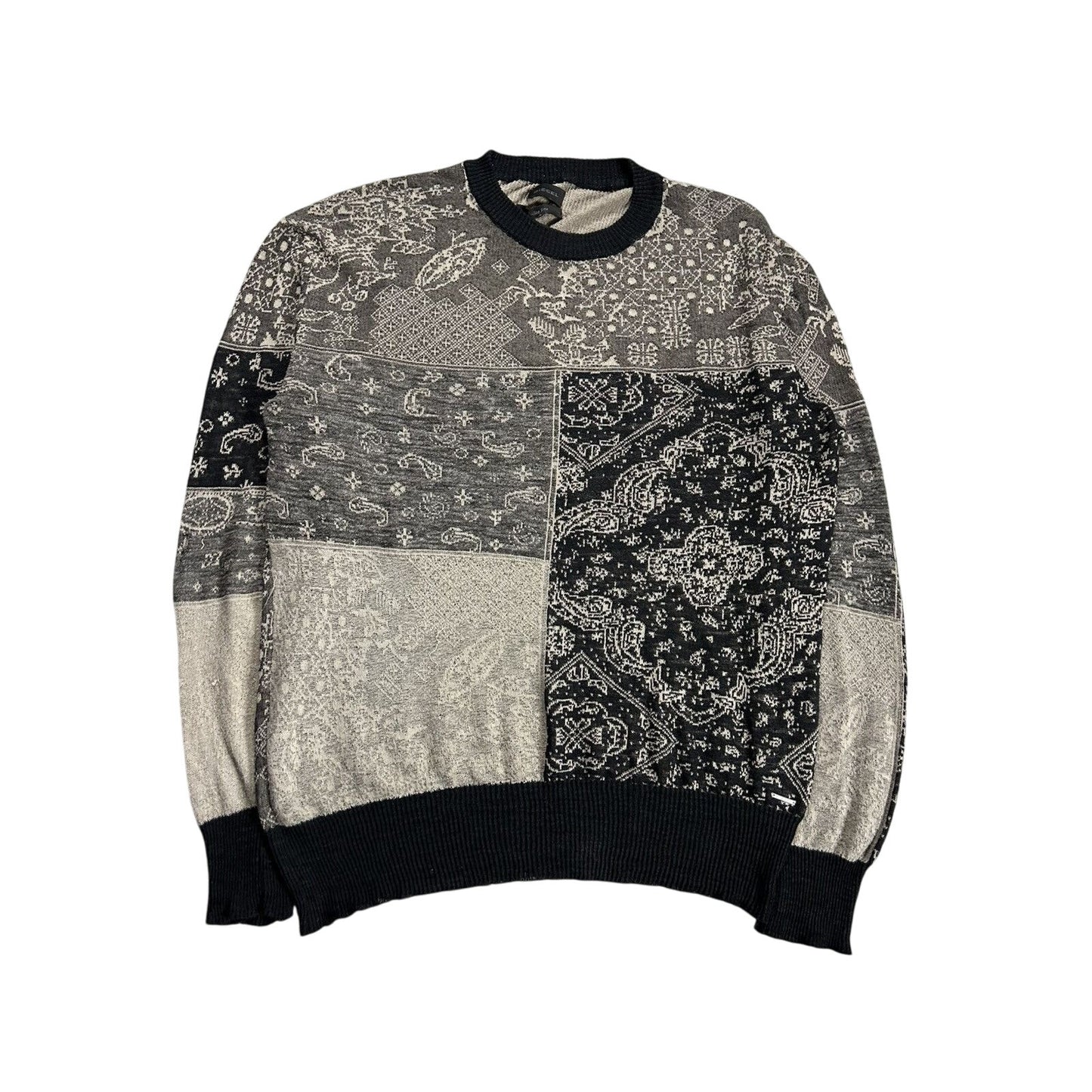 Diesel sweater linen paisley vintage avant garde abstract