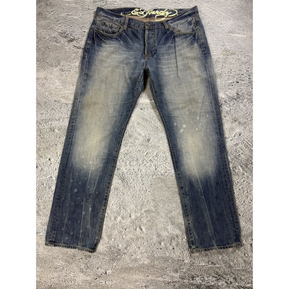 Ed Hardy Christian Audigier vintage jeans big logo pants