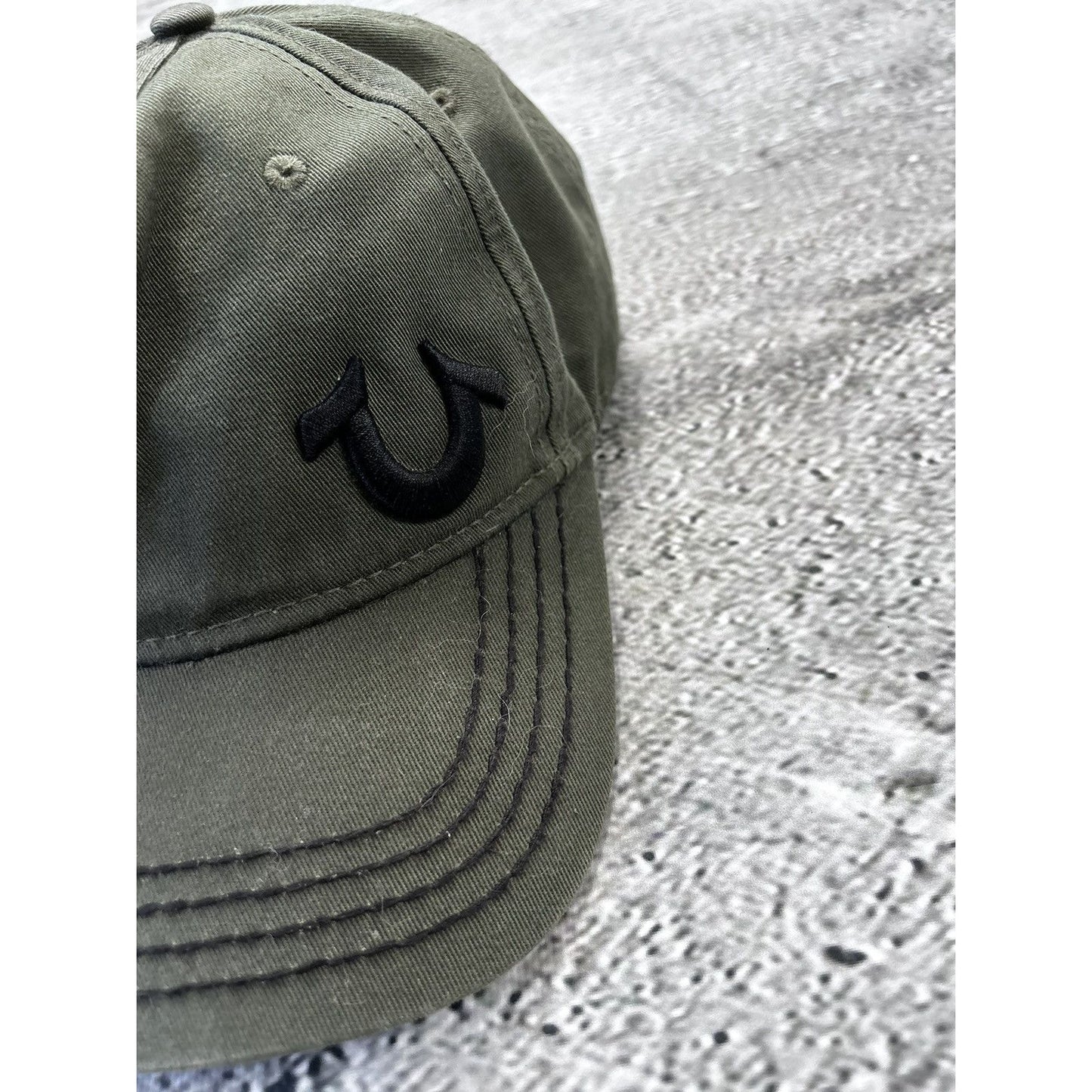 True Religion hat vintage cap Y2K khaki green