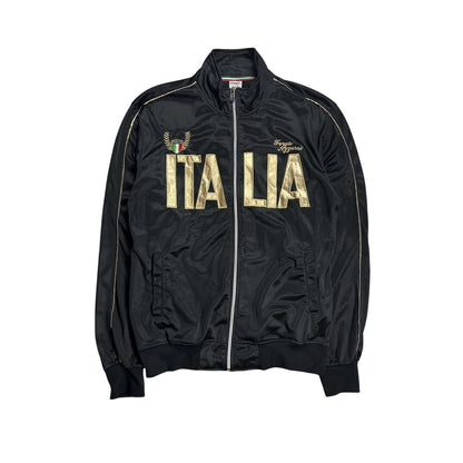 Italia zip sweatshirt vintage Y2K big logo black gold Italy