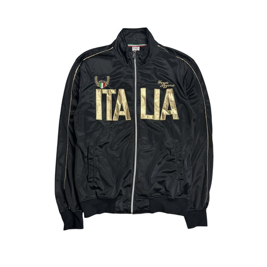 Italia zip sweatshirt vintage Y2K big logo black gold Italy