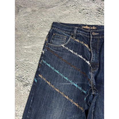 Pelle Pelle vintage navy blue jeans Y2K baggy denim big logo