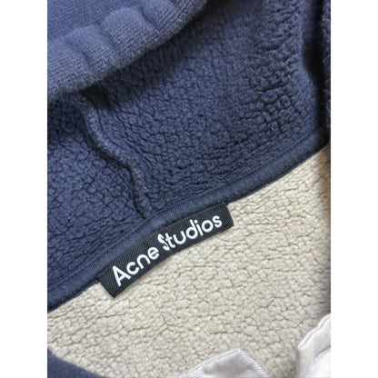 Acne Studios Striped Navy White hoodie face logo