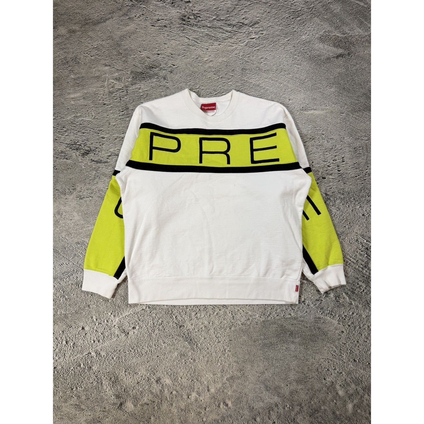 Supreme Paneled crewneck SS21 lime white