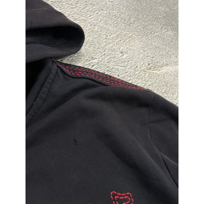 True Religion zip hoodie vintage black red thick stitching