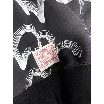 Evisu zip hoodie black vintage big logo monogram seagulls Y2K