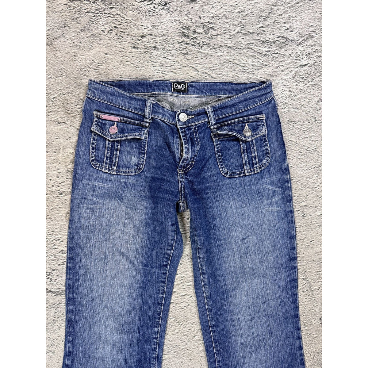Dolce & Gabbana flared jeans painted DG Y2K