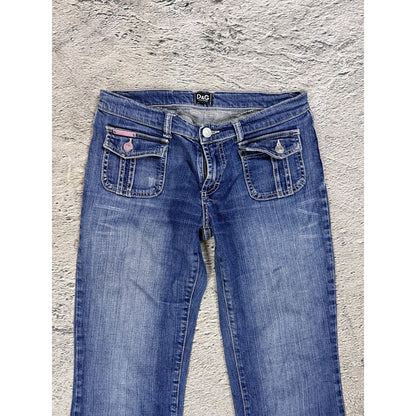 Dolce & Gabbana flared jeans painted DG Y2K