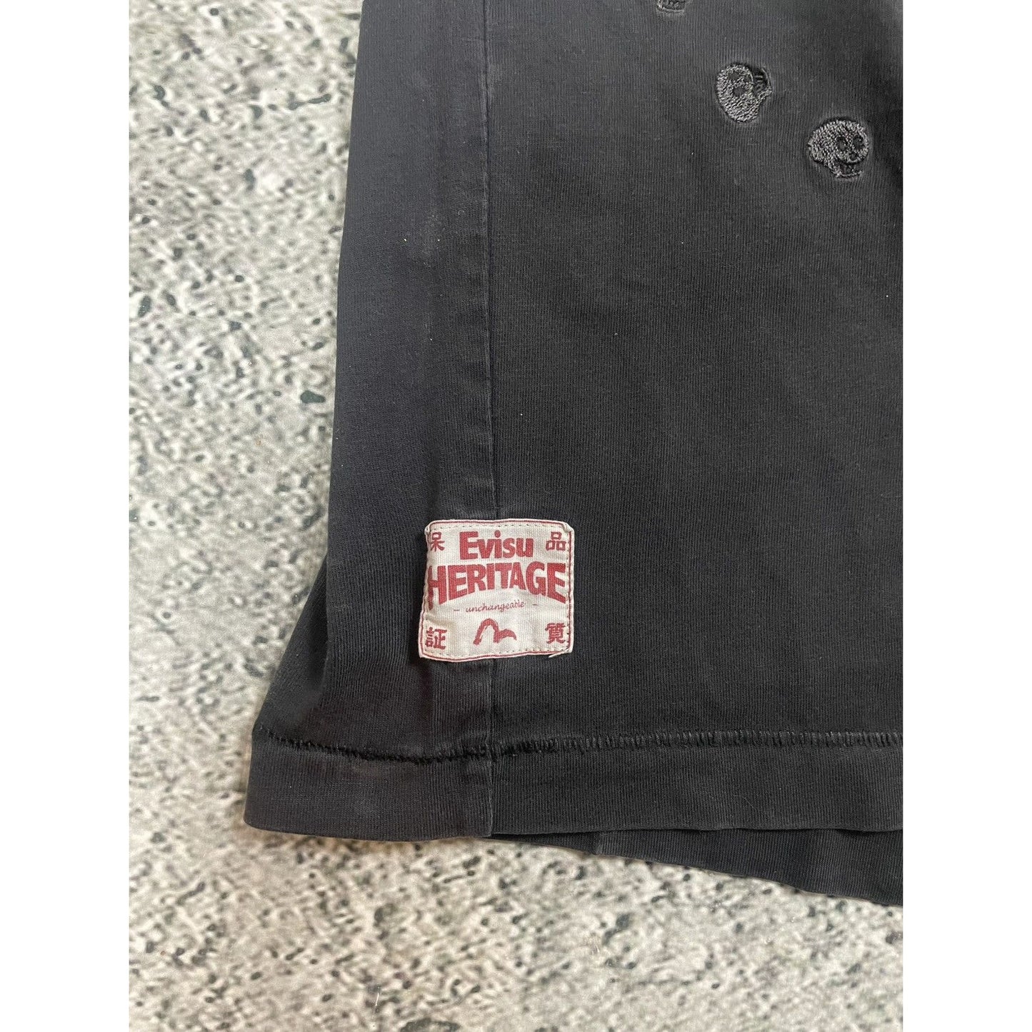 Evisu t-shirt vintage big logo seagull black skulls