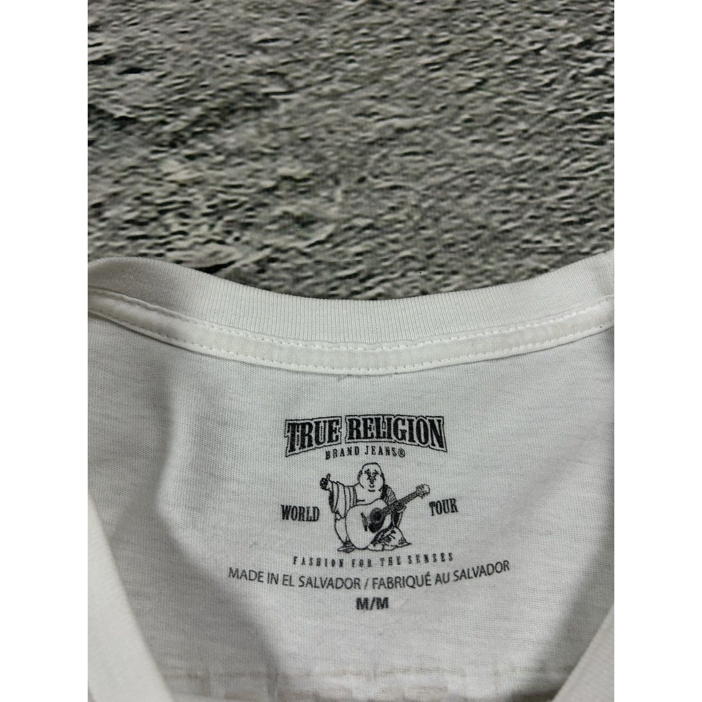 True Religion T-shirt white big gold logo
