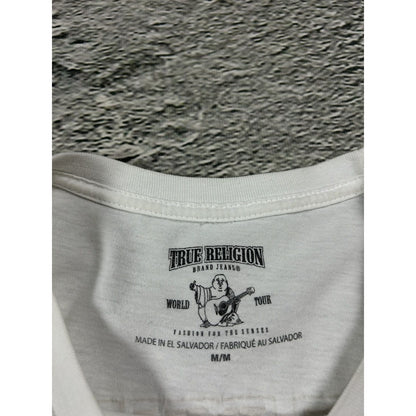 True Religion T-shirt white big gold logo