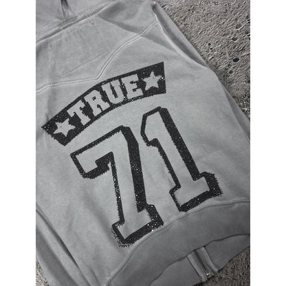 True Religion vintage zip hoodie grey gems 71 Y2K