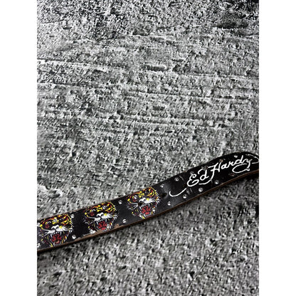 Ed Hardy vintage belt Christian Audigier red fullprint