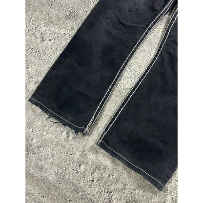 True Religion black jeans white thick stitching Y2K Ricky