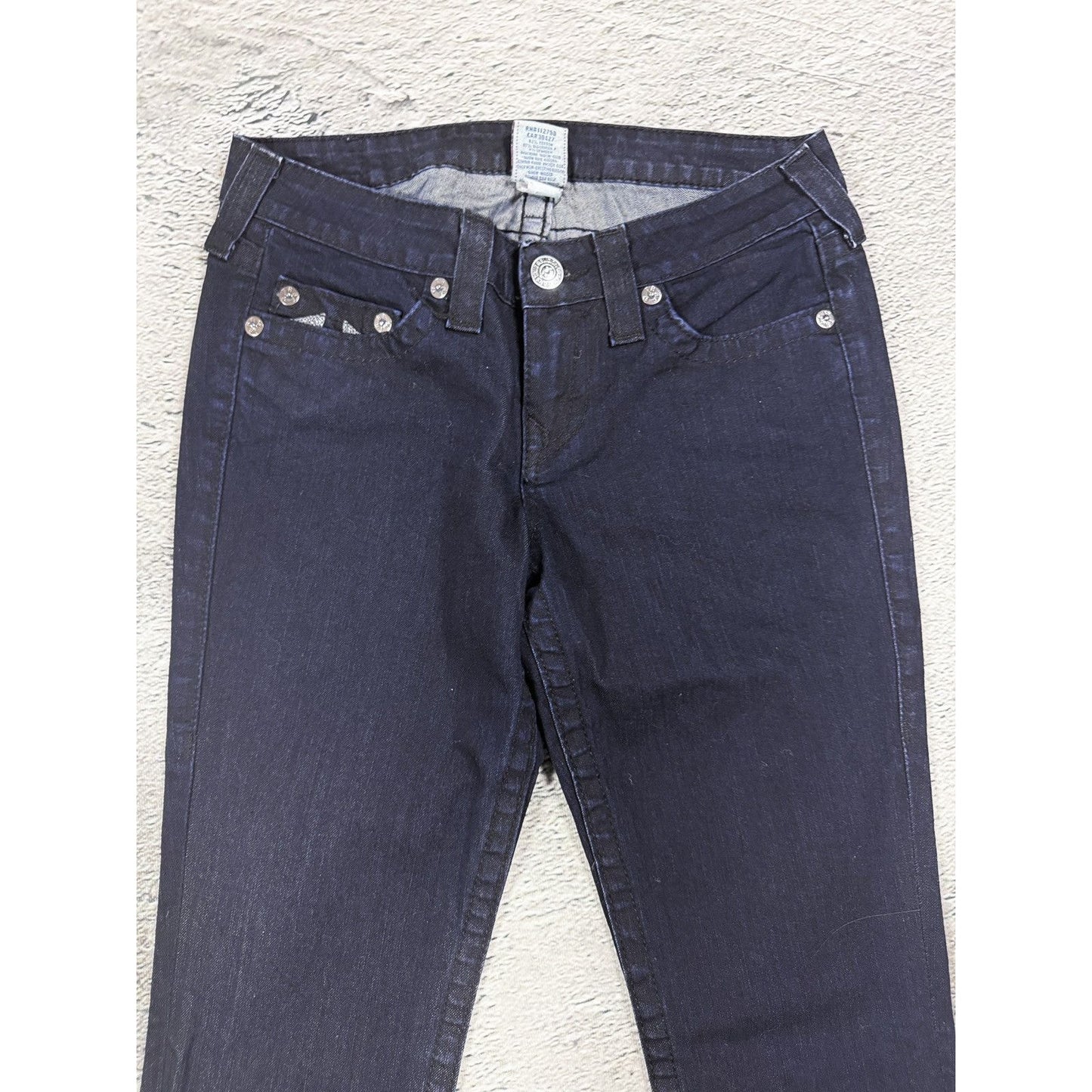 True Religion blue jeans flared bootcut dark glitter shiny