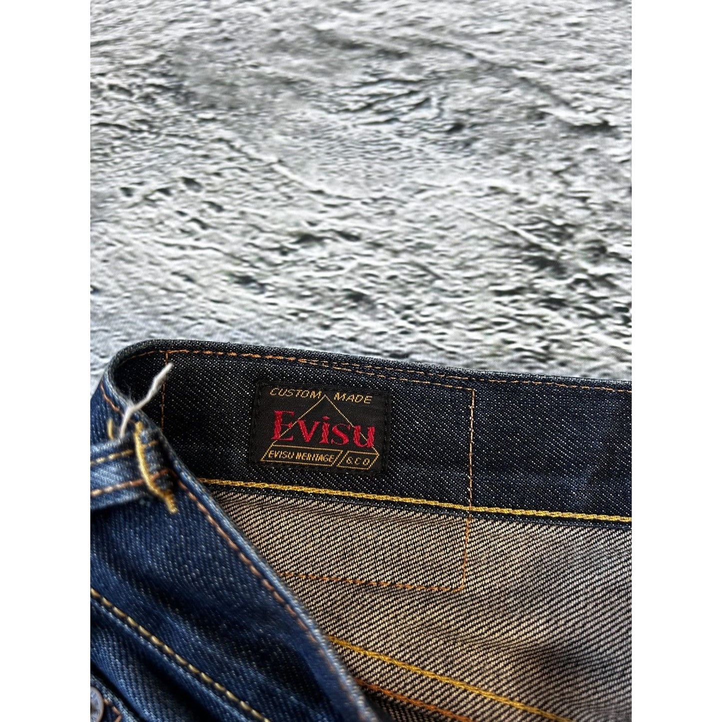 Evisu jeans daicock big logo white selvedge denim Japan