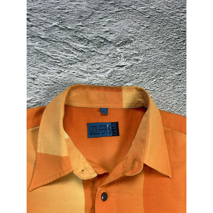 Golfers Crazy Hawaiian Shirt orange vintage Y2K