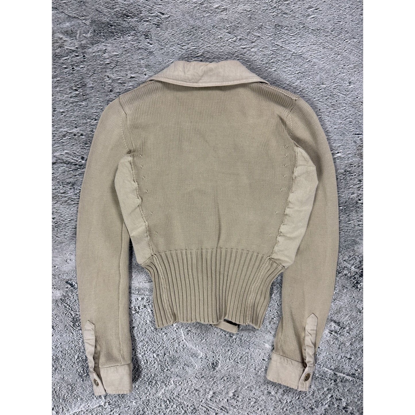 Emporio Armani sweater avant garde beige Y2K knit zip swag
