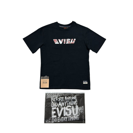 Evisu t-shirt vintage big logo seagull skull white black