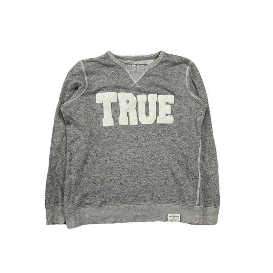 True Religion sweatshirt vintage big logo Y2K grey white